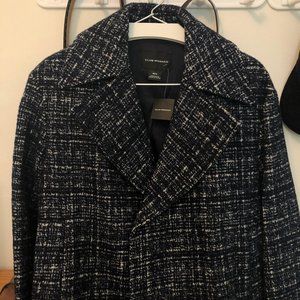 Club monaco coat textured belted coat